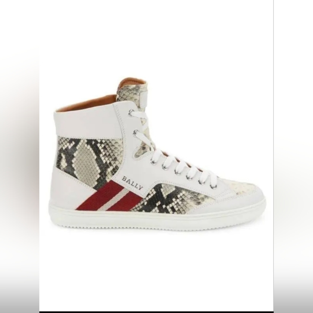 BALLY Oldani Snakeskin Embossed High top sneakers
